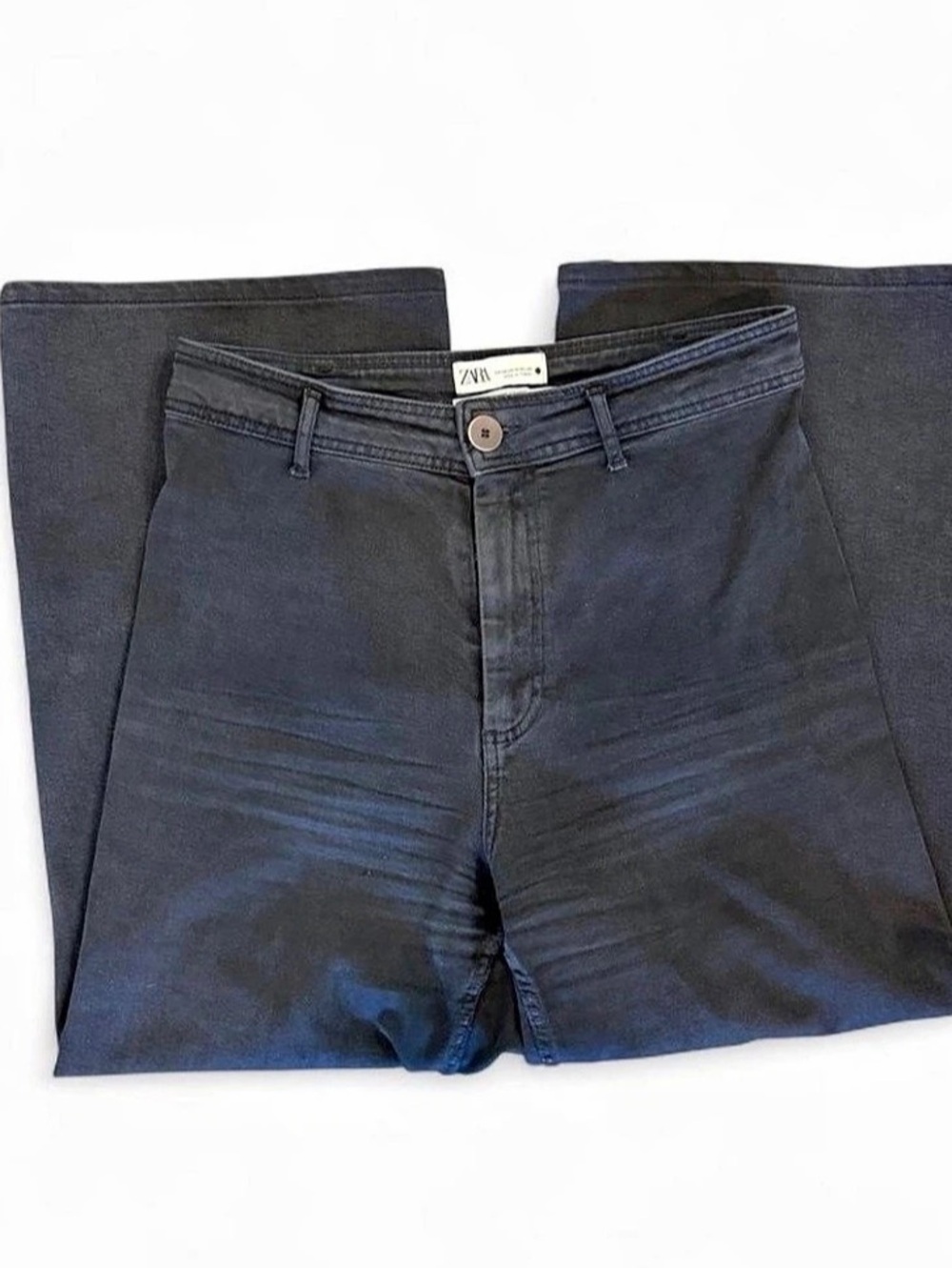 Zara The Marine Straight Jeans in Black Size 10